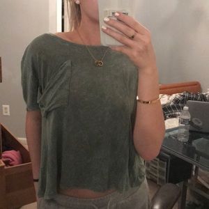 Army Green Cropped T-Shirt